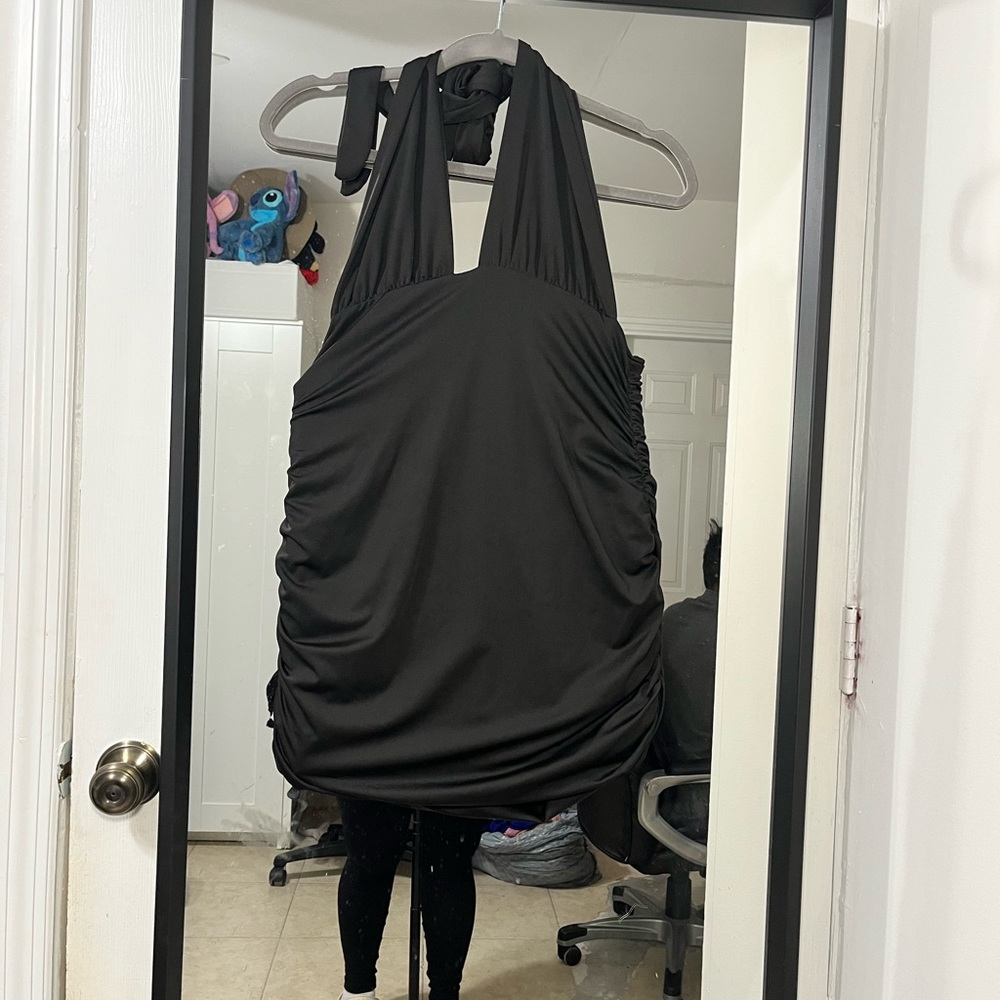 Black halter dress